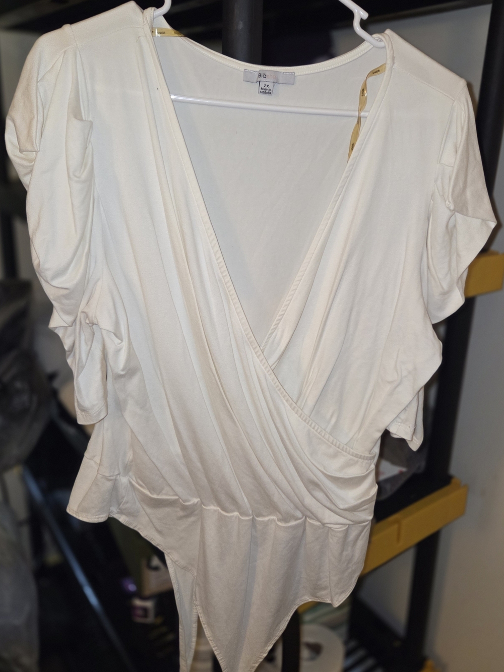 Rainbow Cream Wrap-Front Bodysuit